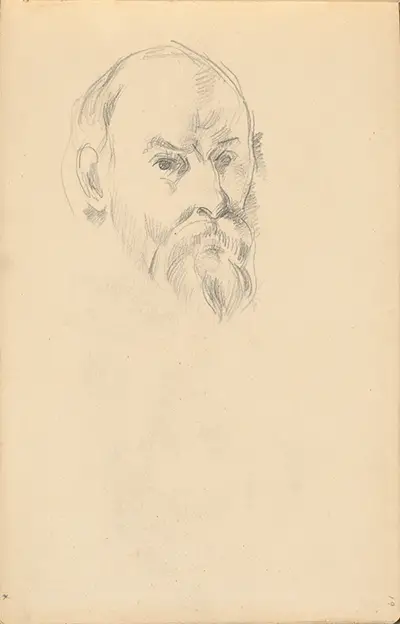 Self Portrait (1895) Graphite Drawing Paul Cezanne